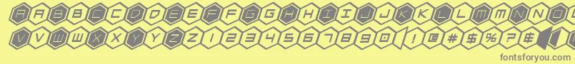 Czcionka hexgonboldital – szare czcionki na żółtym tle