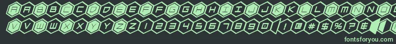 hexgonboldital Font – Green Fonts on Black Background