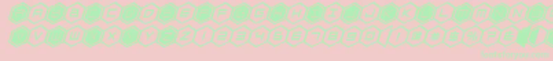 hexgonboldital-Schriftart – Grüne Schriften auf rosa Hintergrund