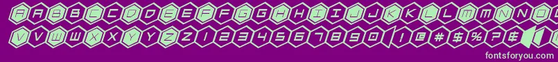 hexgonboldital-fontti – vihreät fontit violetilla taustalla