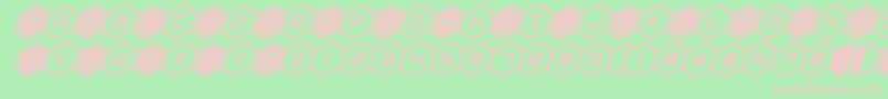 hexgonboldital Font – Pink Fonts on Green Background