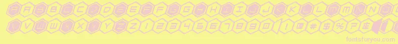 hexgonboldital-Schriftart – Rosa Schriften auf gelbem Hintergrund