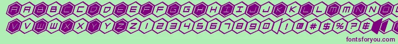 hexgonboldital Font – Purple Fonts on Green Background