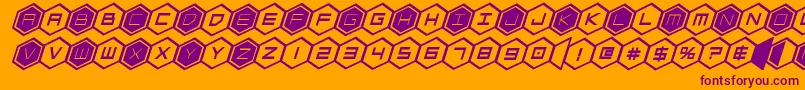 hexgonboldital Font – Purple Fonts on Orange Background