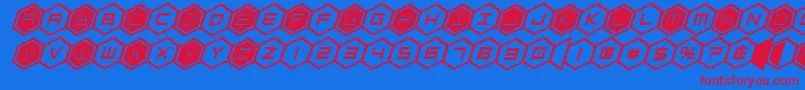 Fonte hexgonboldital – fontes vermelhas em um fundo azul