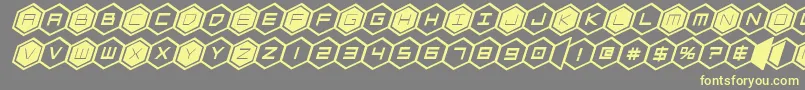 hexgonboldital Font – Yellow Fonts on Gray Background