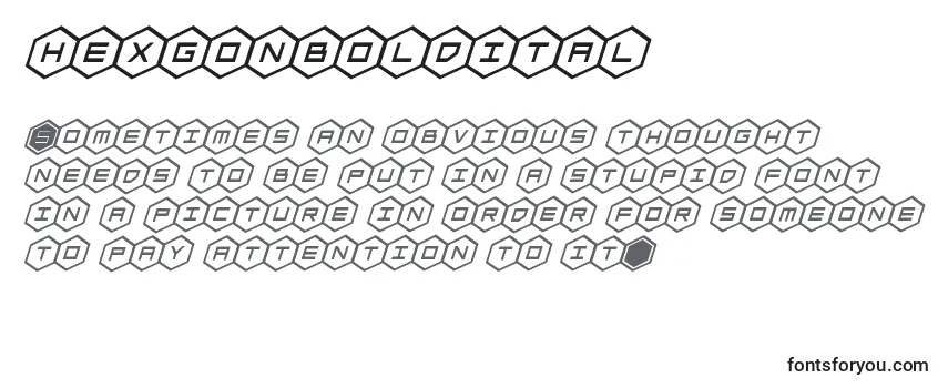 Review of the Hexgonboldital Font
