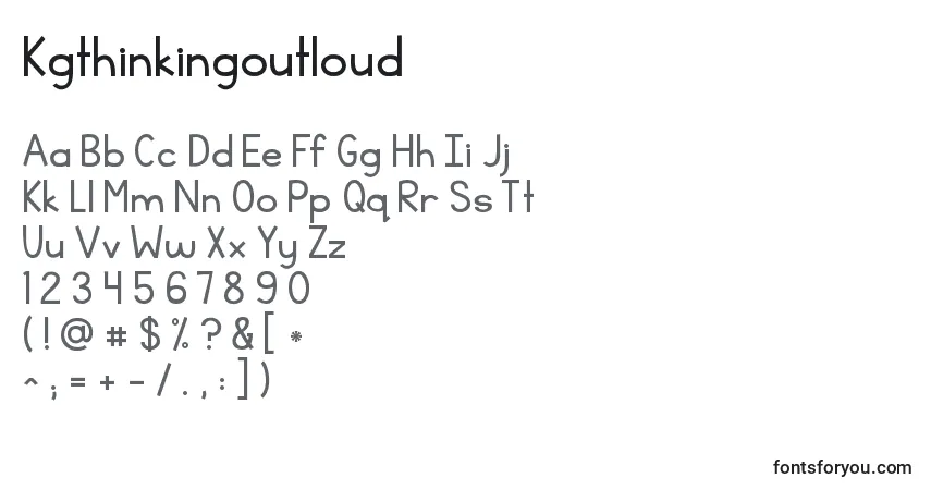Шрифт Kgthinkingoutloud – алфавит, цифры, специальные символы