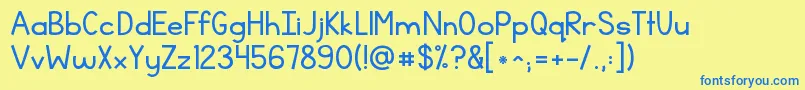 Kgthinkingoutloud Font – Blue Fonts on Yellow Background