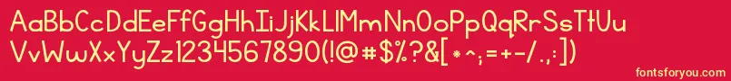 Kgthinkingoutloud Font – Yellow Fonts on Red Background