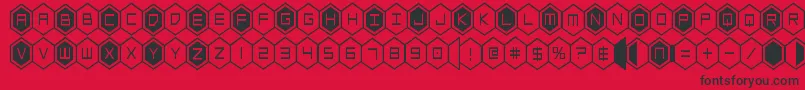 hexgoncond Font – Black Fonts on Red Background