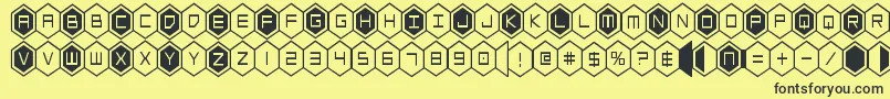 hexgoncond Font – Black Fonts on Yellow Background