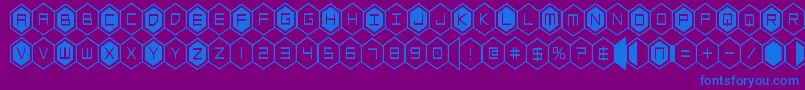 Fonte hexgoncond – fontes azuis em um fundo violeta