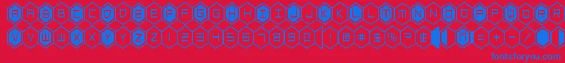 hexgoncond Font – Blue Fonts on Red Background