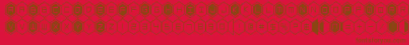 hexgoncond-fontti – ruskeat fontit punaisella taustalla