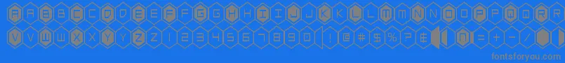 hexgoncond Font – Gray Fonts on Blue Background