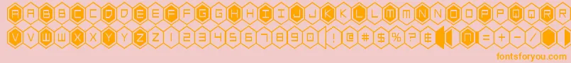 hexgoncond-Schriftart – Orangefarbene Schriften auf rosa Hintergrund