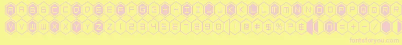 hexgoncond Font – Pink Fonts on Yellow Background