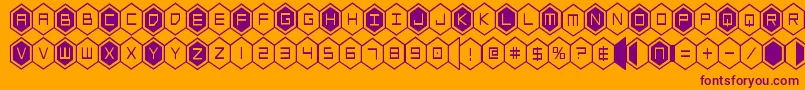 Police hexgoncond – polices violettes sur fond orange