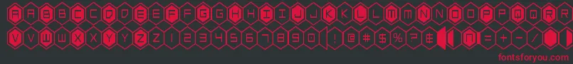 フォントhexgoncond – 黒い背景に赤い文字