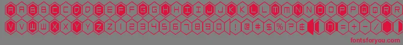 hexgoncond Font – Red Fonts on Gray Background