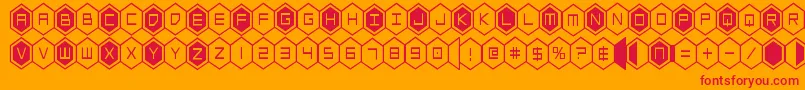 hexgoncond Font – Red Fonts on Orange Background