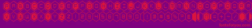 Fonte hexgoncond – fontes vermelhas em um fundo violeta