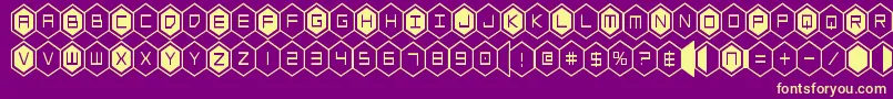 Шрифт hexgoncond – жёлтые шрифты на фиолетовом фоне
