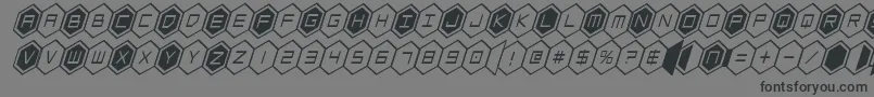 hexgoncondital-Schriftart – Schwarze Schriften auf grauem Hintergrund