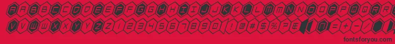 hexgoncondital Font – Black Fonts on Red Background
