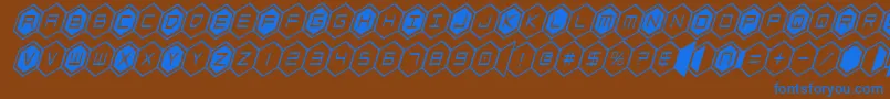 hexgoncondital Font – Blue Fonts on Brown Background