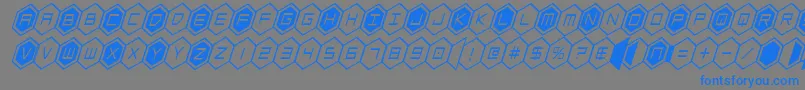 Police hexgoncondital – polices bleues sur fond gris