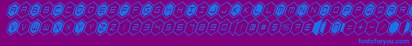 hexgoncondital Font – Blue Fonts on Purple Background