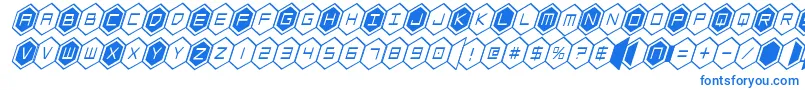 hexgoncondital Font – Blue Fonts on White Background