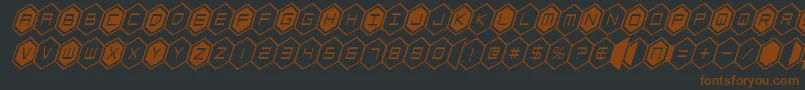 hexgoncondital-Schriftart – Braune Schriften auf schwarzem Hintergrund