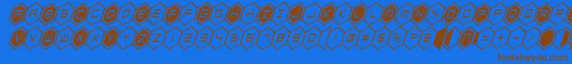 Fonte hexgoncondital – fontes marrons em um fundo azul