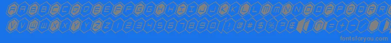 hexgoncondital Font – Gray Fonts on Blue Background