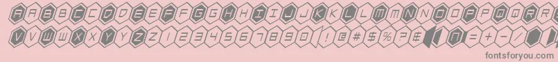 フォントhexgoncondital – ピンクの背景に灰色の文字