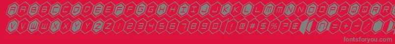 hexgoncondital Font – Gray Fonts on Red Background