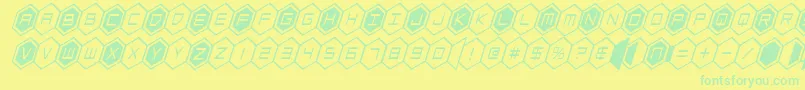 hexgoncondital Font – Green Fonts on Yellow Background