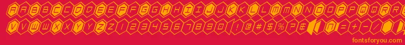 hexgoncondital Font – Orange Fonts on Red Background