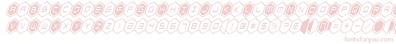 hexgoncondital-Schriftart – Rosa Schriften auf weißem Hintergrund