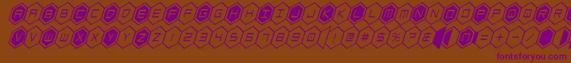 hexgoncondital Font – Purple Fonts on Brown Background