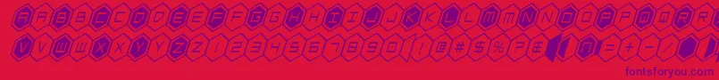 フォントhexgoncondital – 赤い背景に紫のフォント