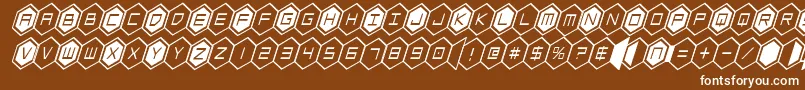 Шрифт hexgoncondital – белые шрифты на коричневом фоне