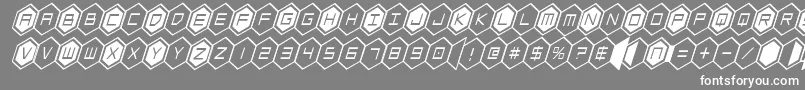 hexgoncondital-Schriftart – Weiße Schriften auf grauem Hintergrund