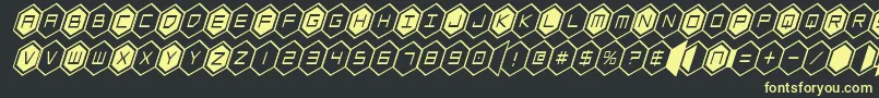 hexgoncondital Font – Yellow Fonts on Black Background