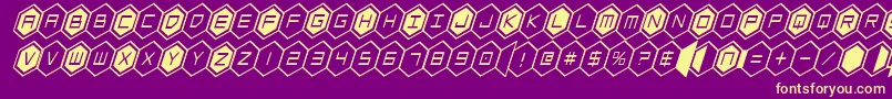 Fonte hexgoncondital – fontes amarelas em um fundo roxo