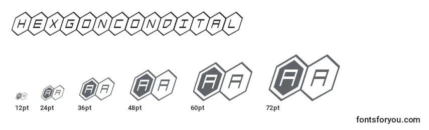 Hexgoncondital Font Sizes