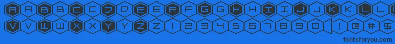 hexgonexpand Font – Black Fonts on Blue Background